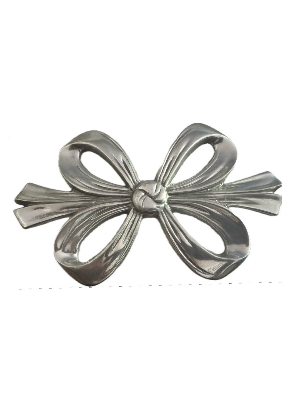 Vintage Silver Ribbon Bow Trivet Wall Decor